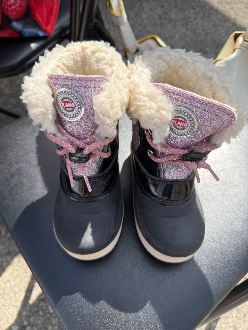Olang Kids Fleece-Lined Pink Lace-Up Winter Boots